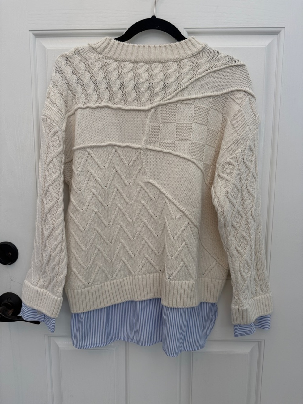 Cable-Knit Baseball Stitch Anthropology Sweater - Picture 5 of 5